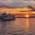 Seattle Ferry at Sunset